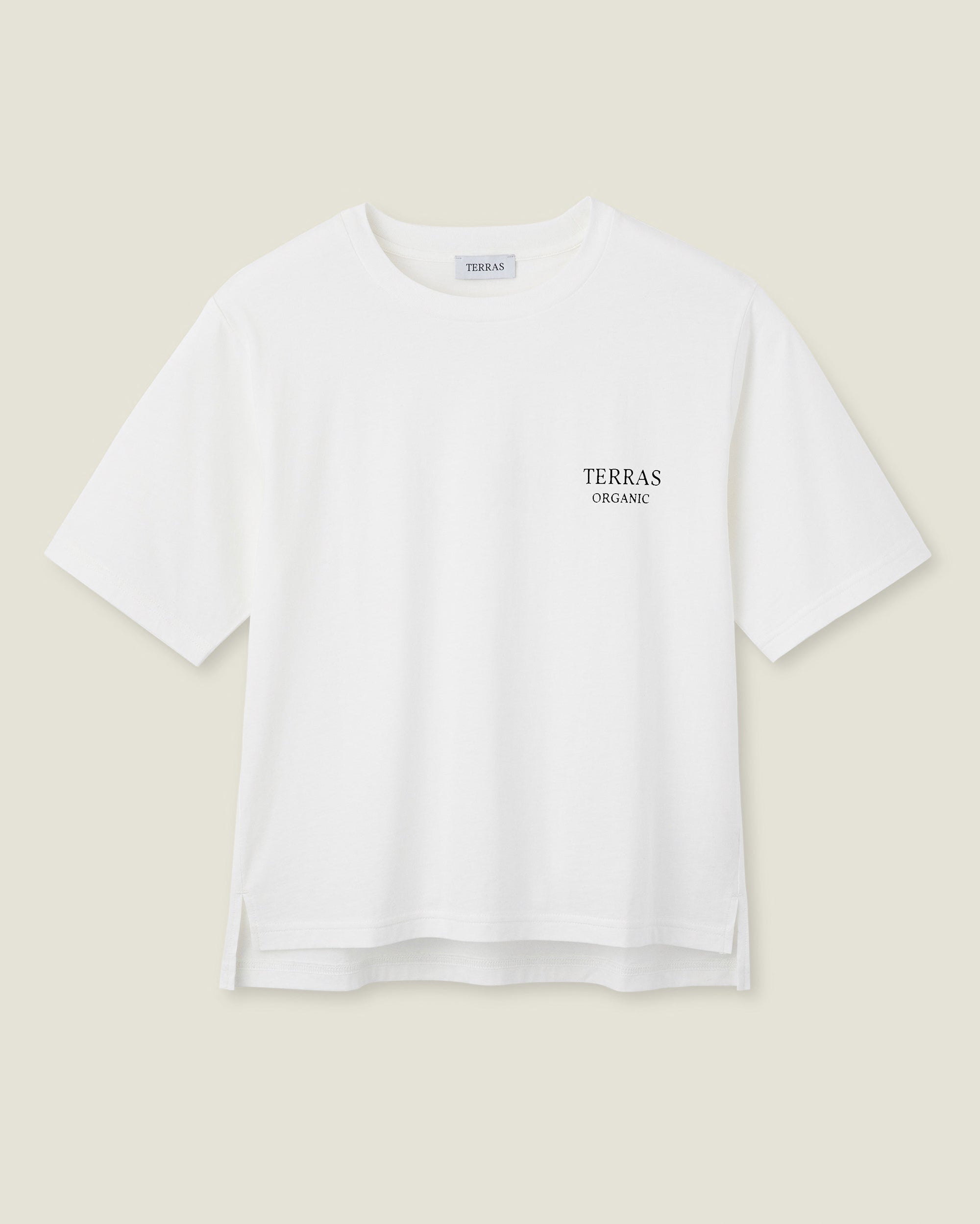 TR Organicプリント サイドスリットクロップドTシャツ – TERRAS