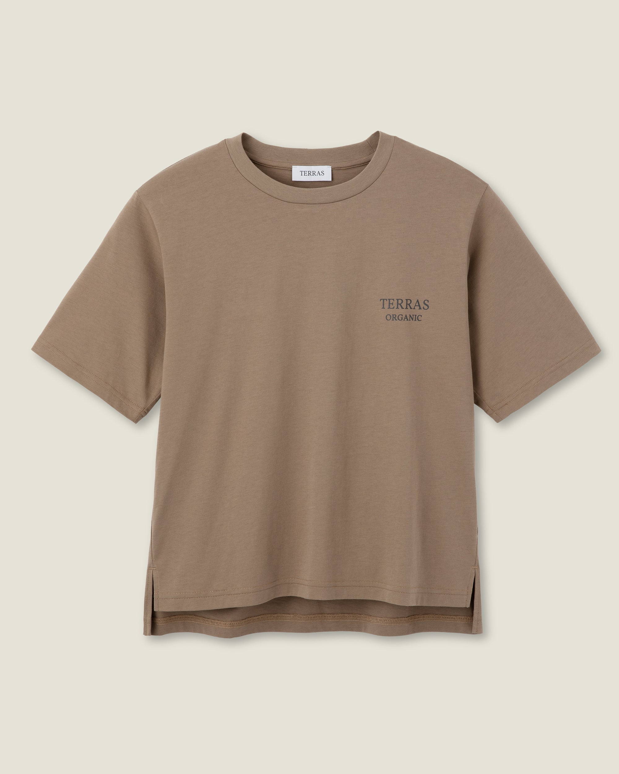 TR Organicプリント サイドスリットクロップドTシャツ – TERRAS